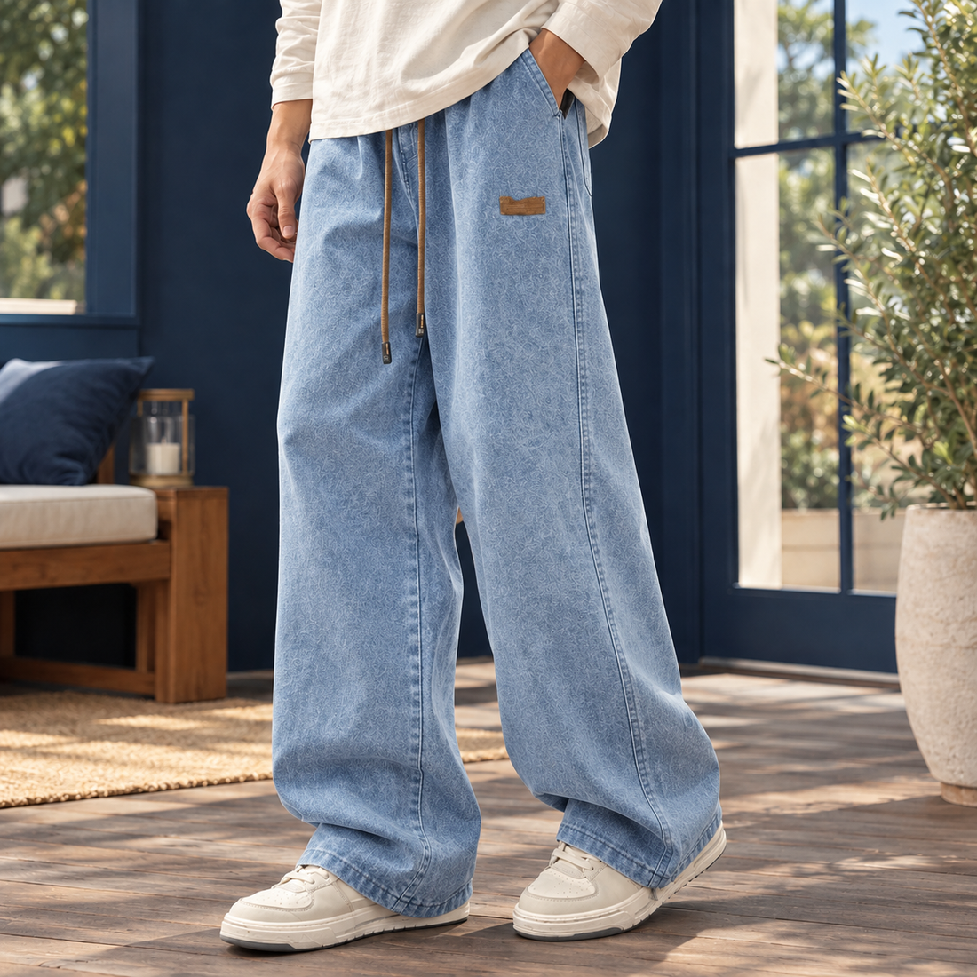 Vidal-West Relaxed Jeans - Light Blue
