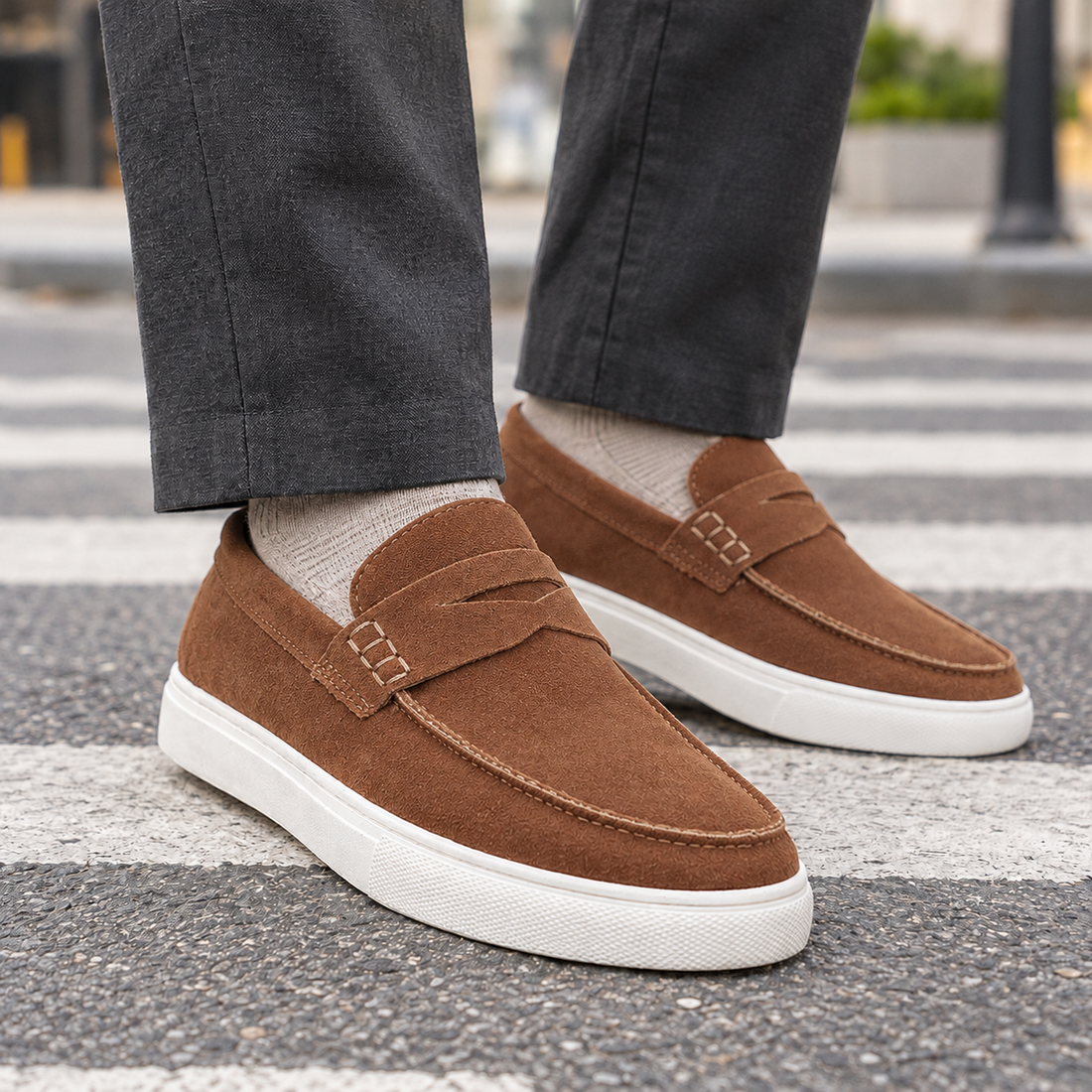 Ferraro-Monza Suede Slip Sneakers - Brown