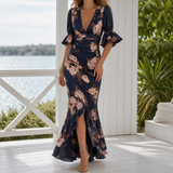 Cleo Asymmetrical Dress - Navy Blue