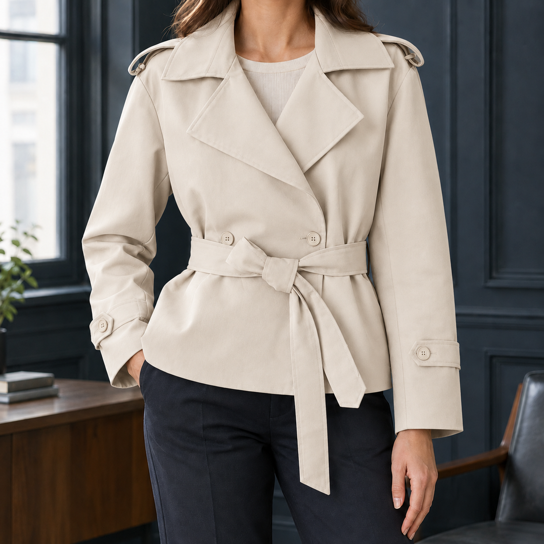 Armelle-Jane Belted Jacket - Milky White