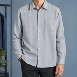 Leander-Ellis Relaxed Shirt - Light Gray Line