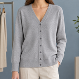 Diantha-Grace V Neck Cardigan - Gray
