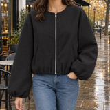 Pippa-Lane Balloon Sleeve Jacket - Black
