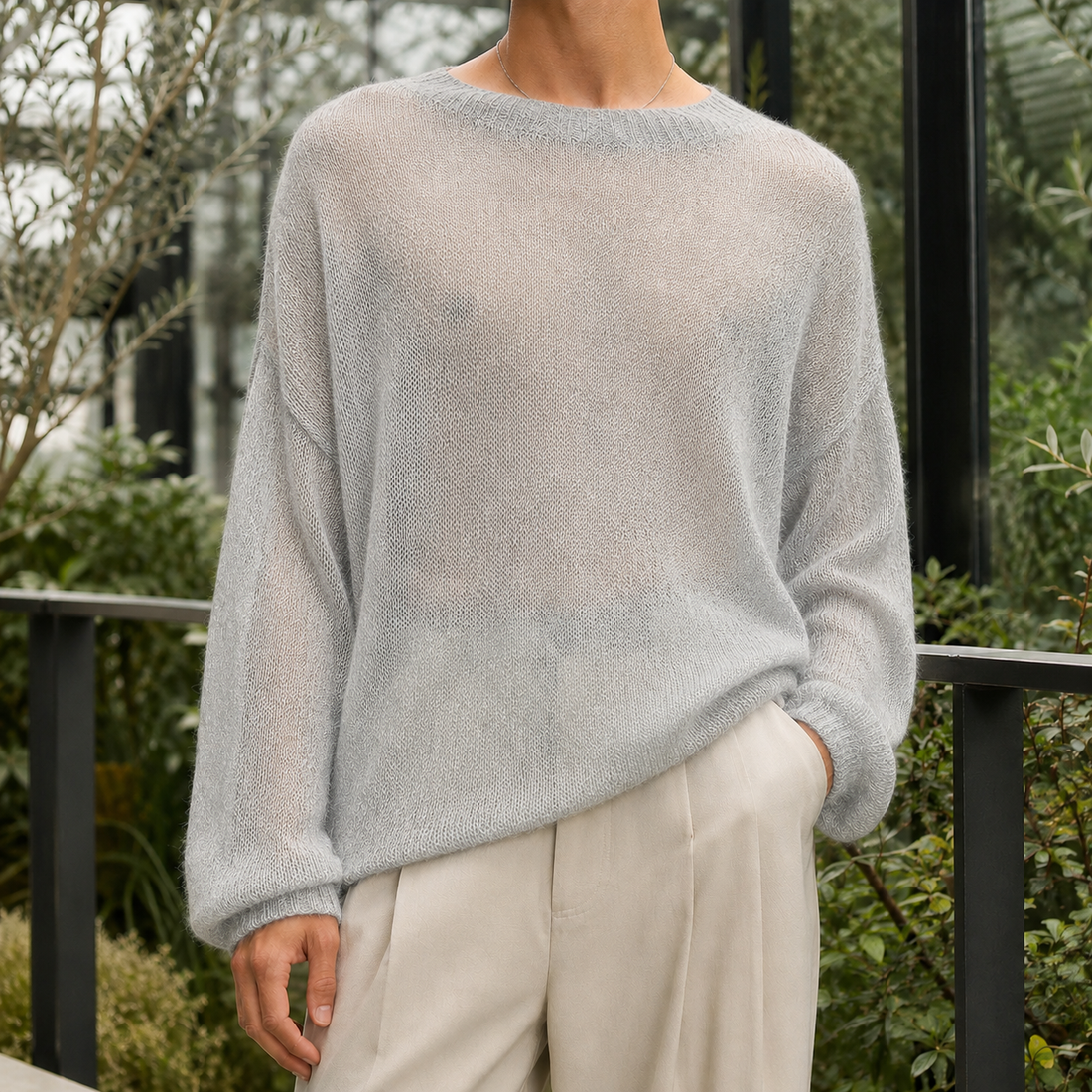 Orion Cashmere Sweater - Light Gray