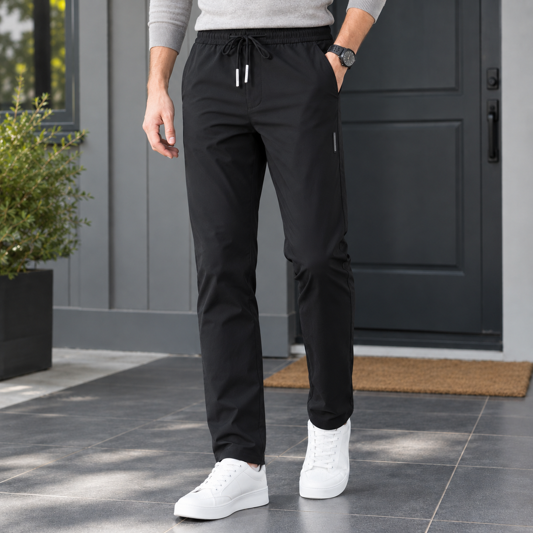 Benjamin-York Straight Pants - Black Label Black