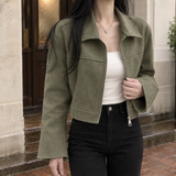 Violet Cropped Jacket - Green