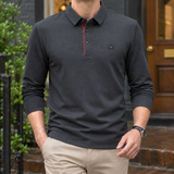 Ralph-Wren Long Sleeve Polo - Charcoal Gray