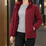 Annabelle Fleece Jacket - Dark Red Coral