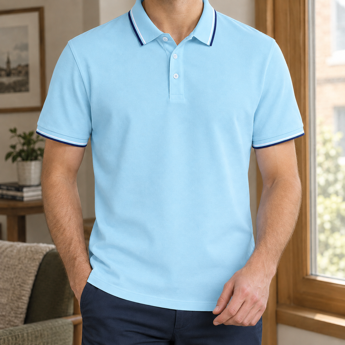 Cyprian Tipped Polo - As Pictured
