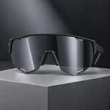 Edric Shield Sunglasses - Black Frame Black Film