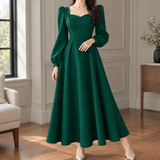 Millie A-Line Dress - Dark Green