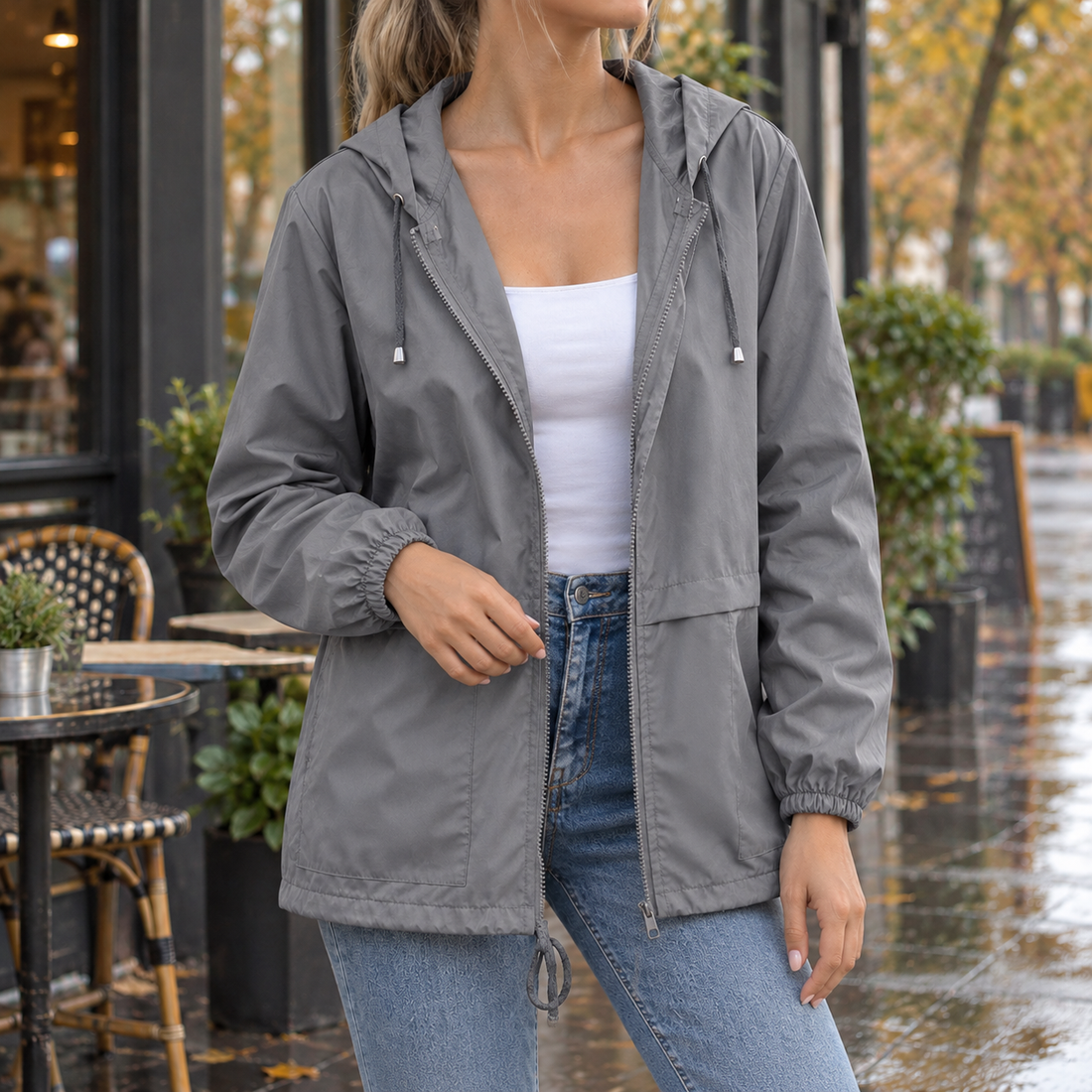 Tara-Eve Hooded Jacket - Gray