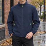 Herbert-Stone Stand Collar Jacket - Type -navy Blue