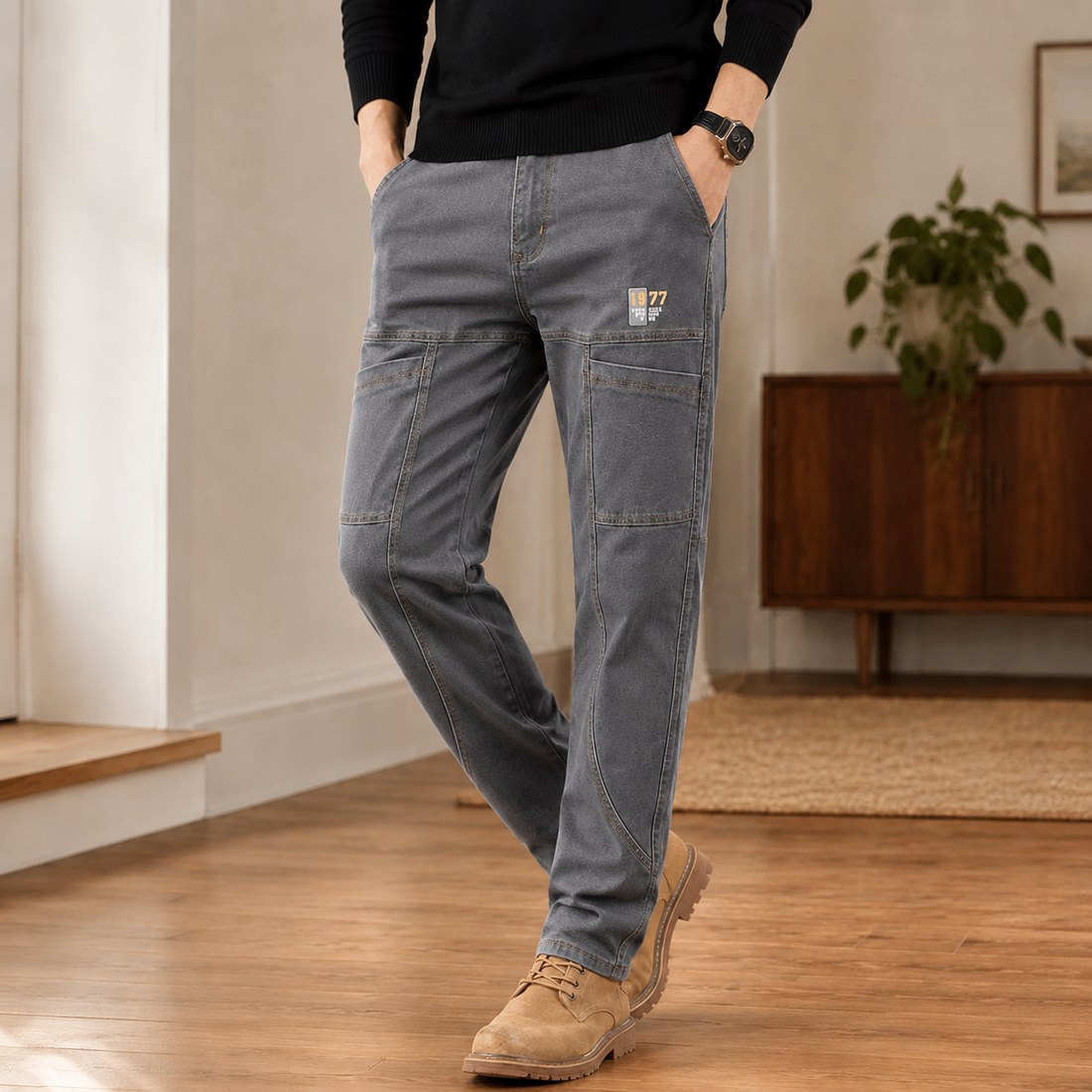 Louis-Wren Relaxed Jeans - Gray