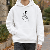 Dario-Jude Graphic Hoodie - Fingers Compared To Heart-white