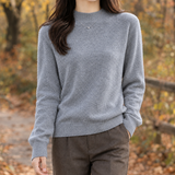 Rosalie-Pearl Mock Neck Sweater - Gray