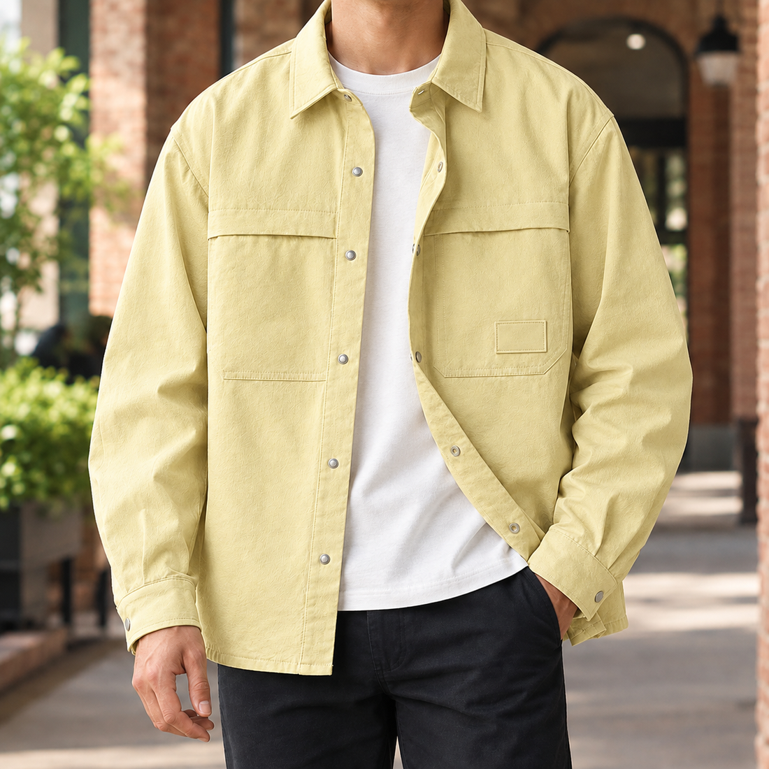 Dominic-West Utility Overshirt - Goose Yellow