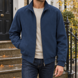 Malcolm-West Stand Collar Jacket - Blue