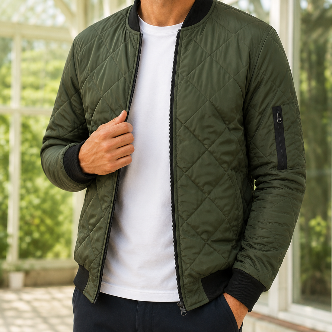 Valentin-York Quilted Jacket - Dark Green