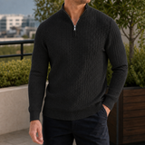 Octavian Quarter Zip Sweater - Black