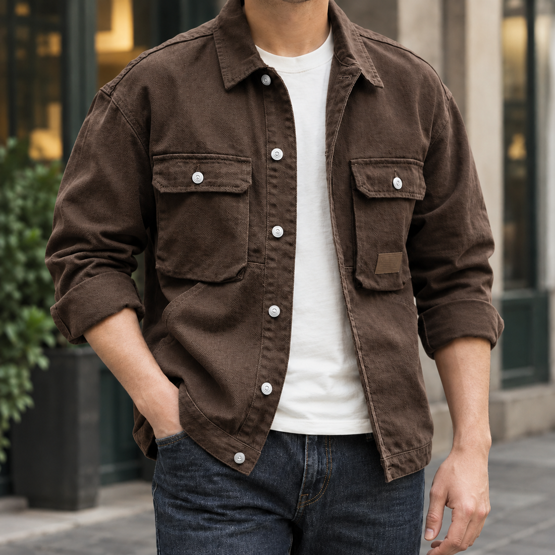 Harrison Utility Jacket - Dark Brown