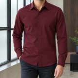 August-Rhys Relaxed Shirt - Wine Red