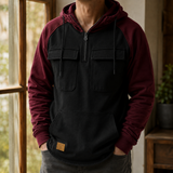 Callum-Grey Utility Hoodie - Black