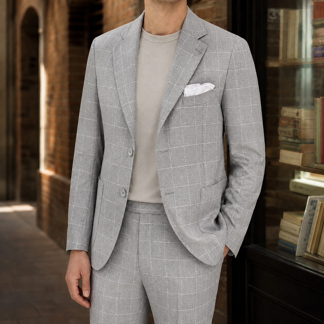 Bertrand Windowpane Jacket - Perla