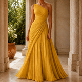 Agnes One Shoulder Dress - Yellow