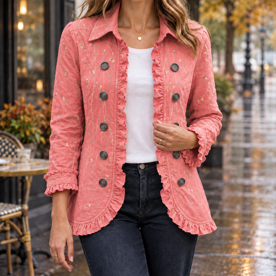 Mina-Marie Ruffle Jacket - Pink