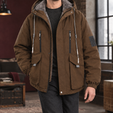Roman-West Fleece-Lined Jacket - Brown