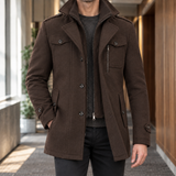Benjamin Double Collar Coat - Brown