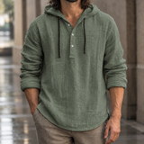 Bradley-Tate Hooded Henley - Army Green