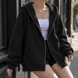 Jocasta Oversized Hoodie - Black Thin Section