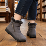 Monza Fur Trim Boots - Gray