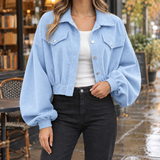 Solene-Faye Corduroy Jacket - Light Blue