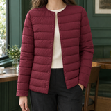 Hyacinth-Elise Quilted Jacket - Wine Red