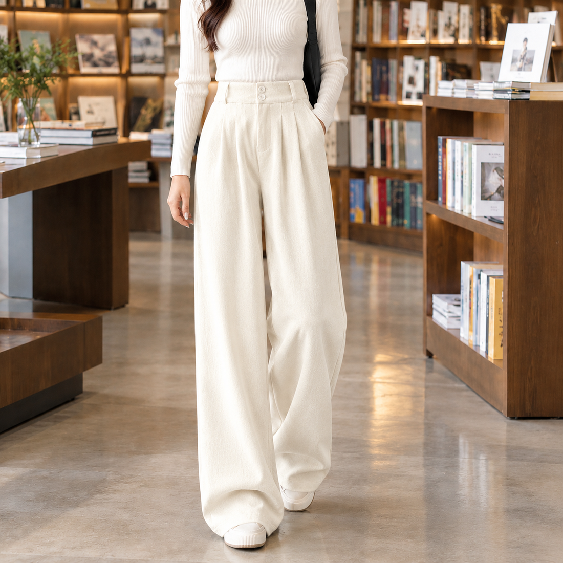 Tiffany-Belle Wide Leg Pants - Off-white