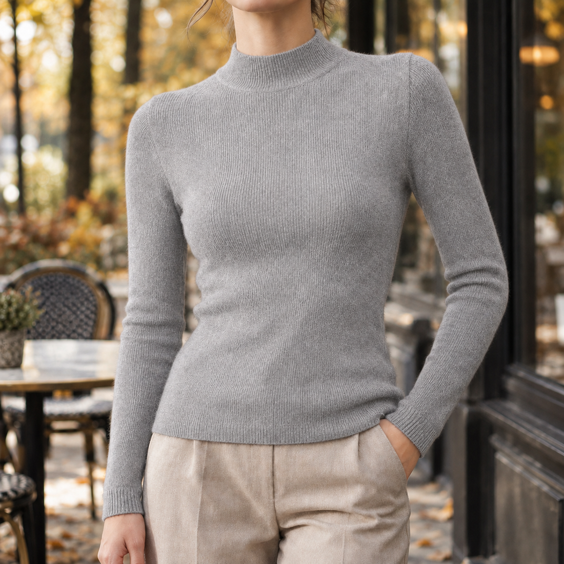 Modesty-Jade Cashmere Sweater - Gray