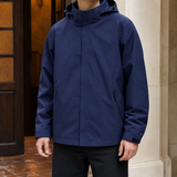 Frank-Grey Hooded Jacket - Dark Blue