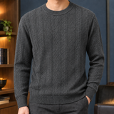 Warrick-Scott Cable Knit Sweater - Dark Gray