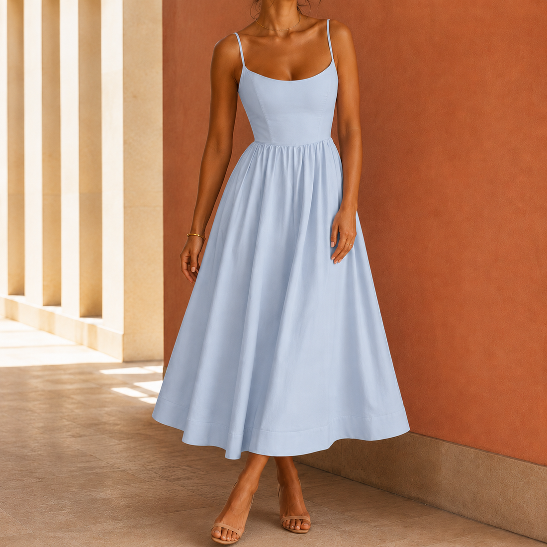 Bianca-Jane Full Skirt Dress - Blue