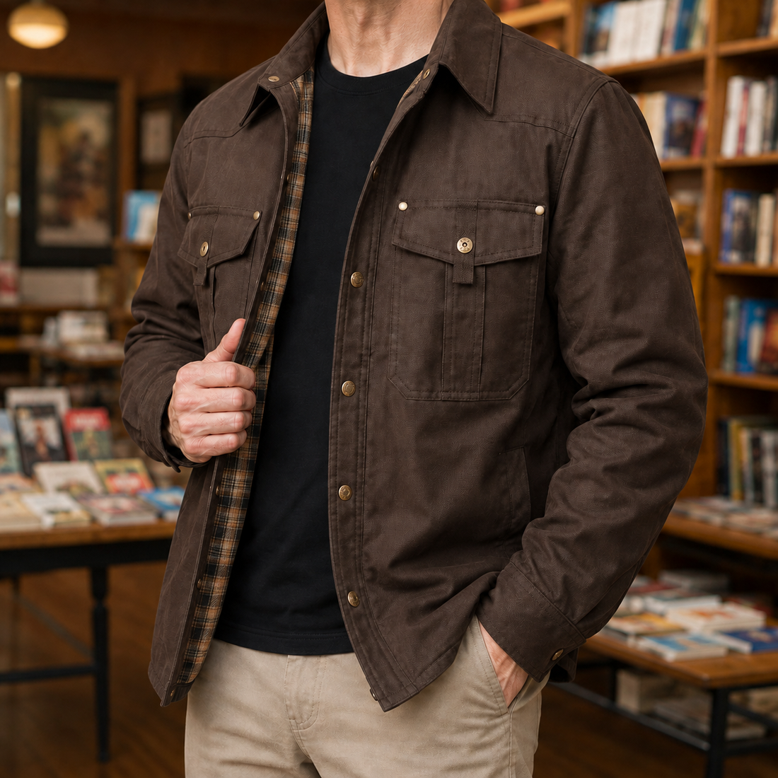 Ramsey-Stone Utility Jacket - Brown