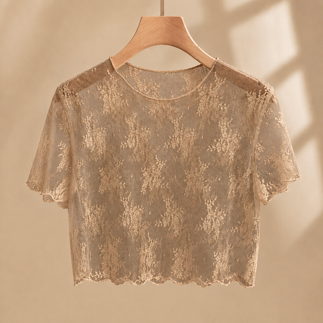 Carlotta Lace Top - Brown Color