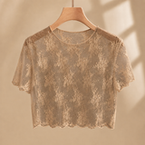 Carlotta Lace Top - Brown Color