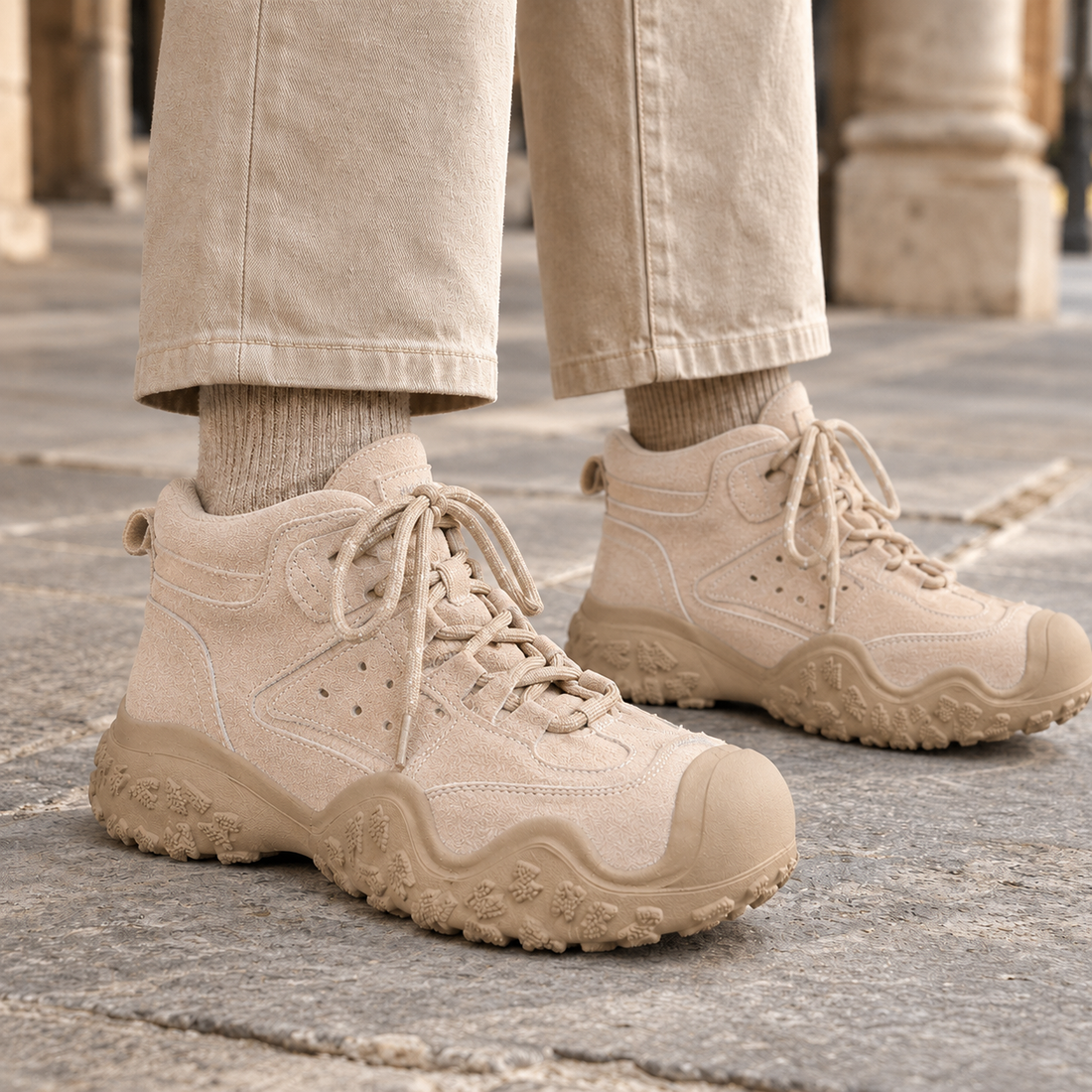 Barolo Lace-Up Boots - Apricot Pigskin