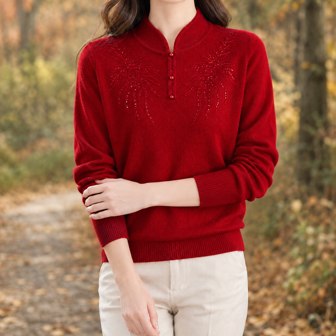 Karen-Hope Cashmere Sweater - Wine Red