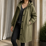 Zelda-Elise Hooded Overcoat - Green