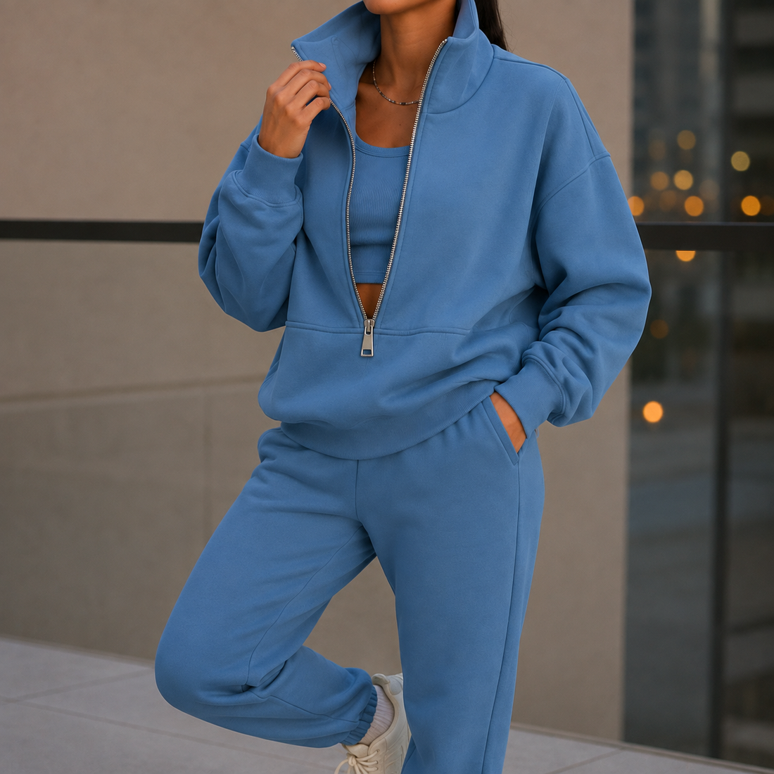 Honora Half Zip Tracksuit - Blue