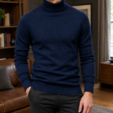 Duarte-Cole Turtleneck Sweater - High Collar Navy Blue